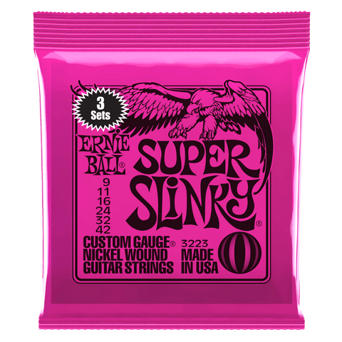 Ernie Ball 3-Pack Super Slinky Electric Strings 9-42, 3223