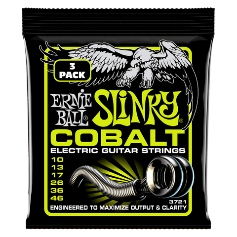 Ernie Ball Regular Slinky Cobalt Electric Guitar Strings - 3 Pack, 3721
