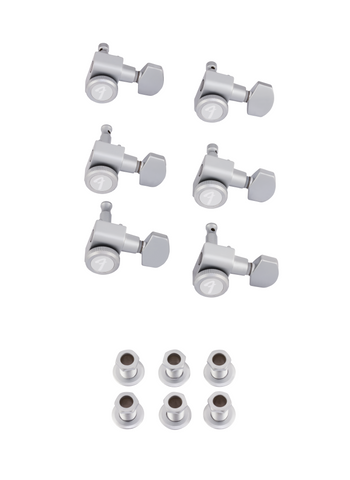 Fender Locking Stratocaster®/Telecaster® Staggered Tuning Machines, Brushed Chrome (6) 0990818000
