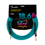 Fender 18.6 Ft Professional Glow in the Dark Cable, Blue, 0990818108