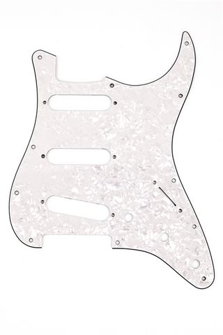 Fender 11-Hole Modern-Style Stratocaster® S/S/S Pickguard (White Moto) 0992140000