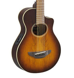 Yamaha 3/4-size Exotic-Top Wood Thin-line Cutaway Acoustic Guitar, Tobacco Brown Sunburst - APXT2EW TBS