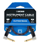 Boss 1 Ft Instrument / Patch Cable, 1/4 Right Angle TS to 1/4 Right Angle TS, BIC-1AA