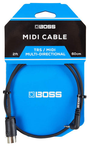 Boss Mini Cable TRS / Midi-Directional 2 Ft (60cm) - BMIDI-2-35