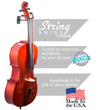 String Swing Flat Wall Mount Hanger for Cello, 4" Stem BCC03F4-FW/C