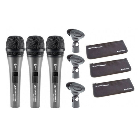 Sennheiser 3 Pack Dynamic Cardioid Microphone with On/Off Switch E835S-3 Pack