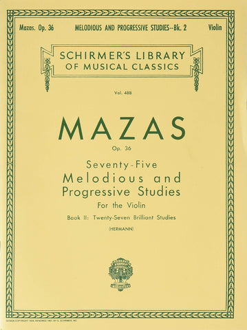 Mazas - 75 Melodious And Progressive Studies, Op. 36 - Book 2