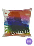 Rainbow Piano Canvas Music Pillow