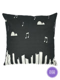 Keyboard Skyline Canvas Music Pillow
