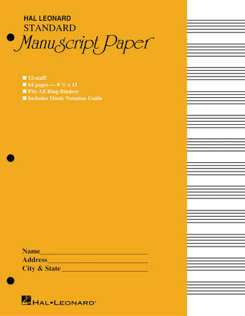 Hal Leonard - Standard Manuscript Paper