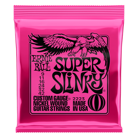 Ernie Ball Super Slinky Nickel Wound Electric Guitar Strings 9-42 Gauge P02223