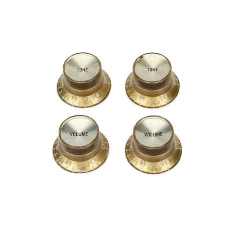 Gibson Aged Top Hat Knobs (4), Gold-Gold PRMK-030
